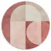 Figuren - Abstract - Roze Wandcirkel kunststof plaat 5mm dik klein -3d