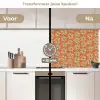 Patronen - Vintage - Bloem - Oranje keuken achterwand 2 middel 871 -voor-na2_NL