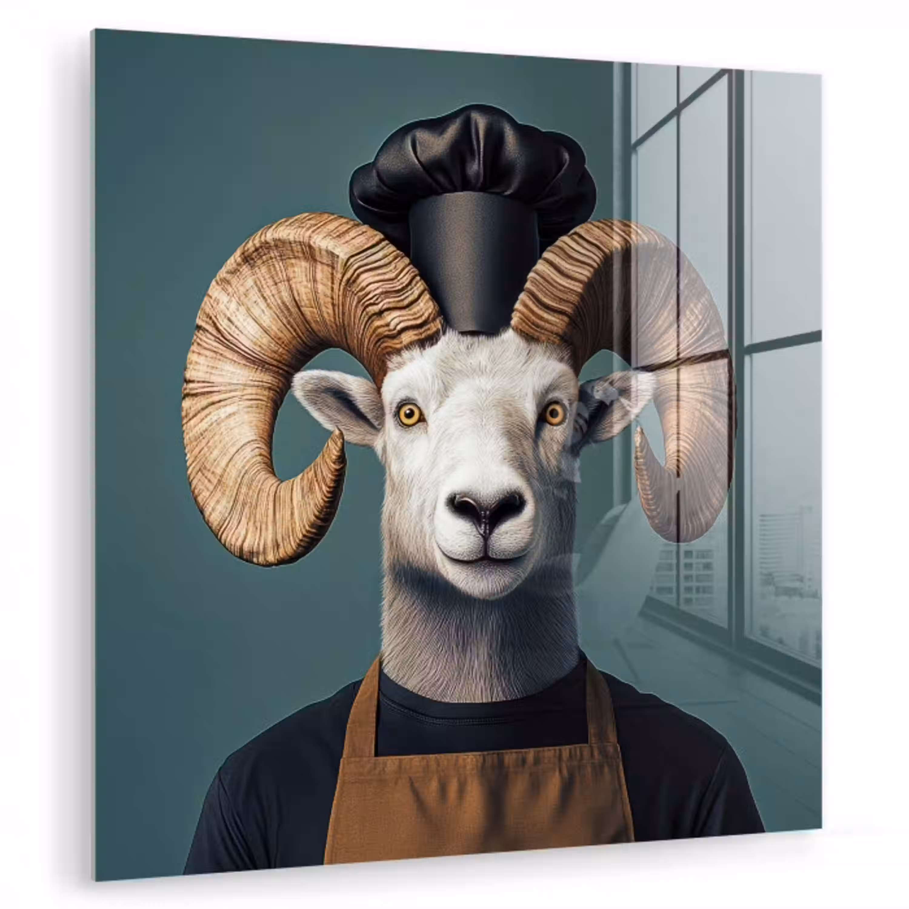 Geit - Hoorns - Kokskleding plexiglas 5mm klein -zzzproduct_nieuw