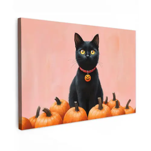 Kat - Pompoen - Roze canvas 2cm klein -z3d