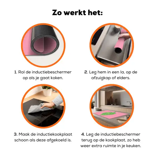 Illustratie - Blad - Minimalistisch - Groen Inductie beschermer vinyl 3mm klein -zzzzzzz-td-werking