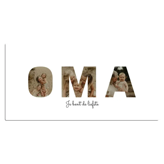 Gepersonaliseerde bureau onderlegger - Oma - Lettercollage