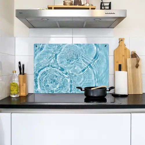 Water - Blauw - bubbels Inductie beschemer met haakjes klein -sfeer2