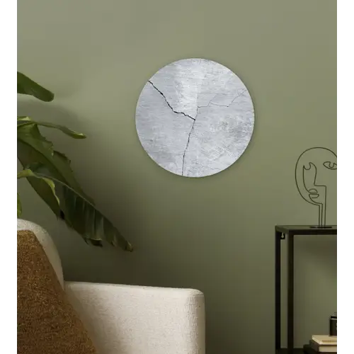 Beton - Scheur - Grijs Wandcirkel kunststof plaat 5mm dik klein -sfeer3