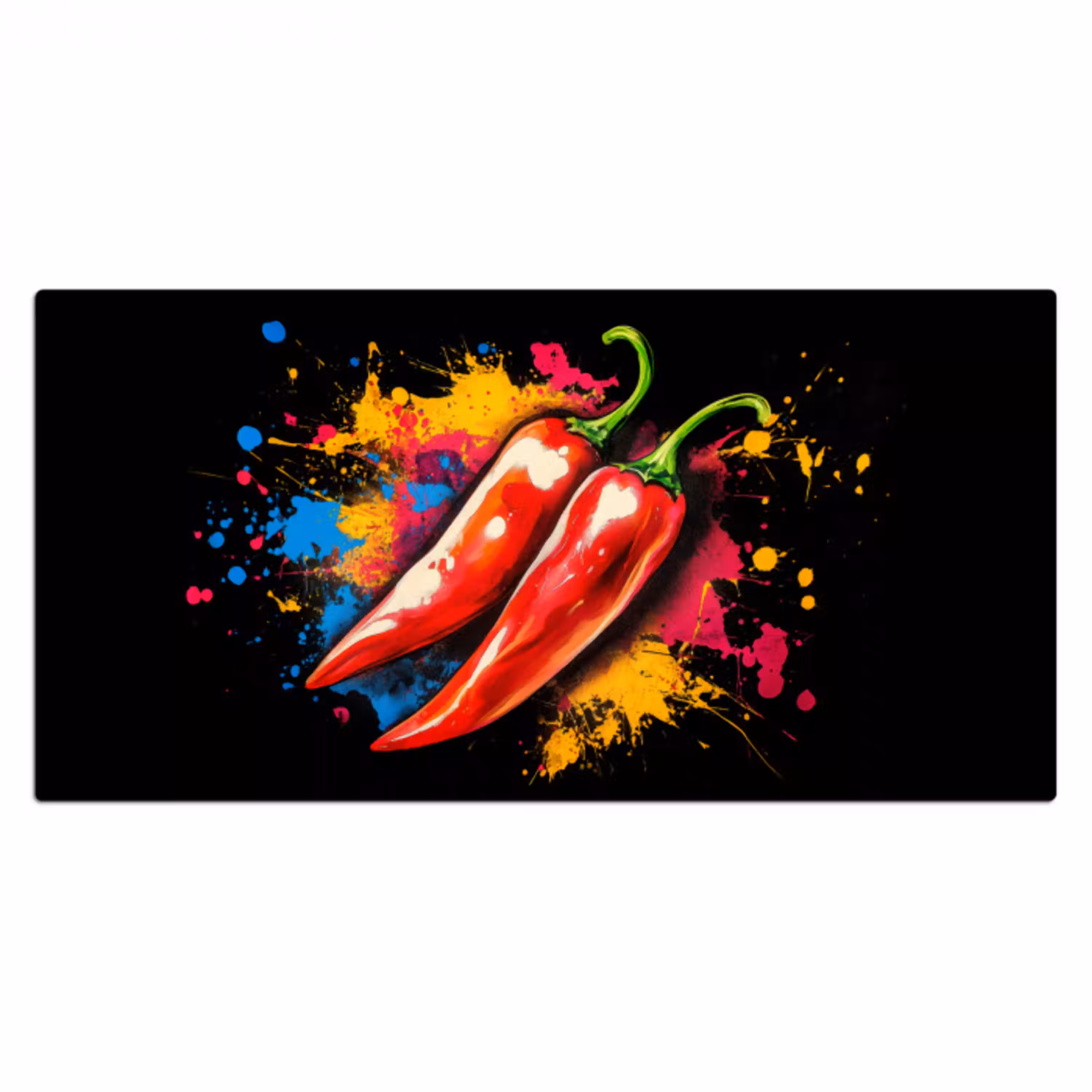 Peper - Graffiti - Verf - Abstract - Modern - Kleurrijk Muismat XXL klein -3d_leeg