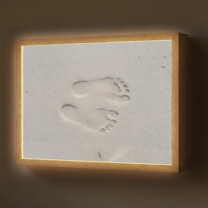 Voeten - Afdrukken - Zand Light Box met batterij (Wandlamp) middel -z3d_website