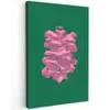Abstract - Pink - Lijnen - Groen Tuinposter op houten frame 2 cm dik klein -3d
