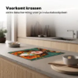Portret - Vrouw - Kleurrijk - Expressief Inductie beschermer vinyl 3mm middel -sfeer1