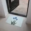 Tulpen - Blauw - Bladeren Deurmat klein -sfeer5
