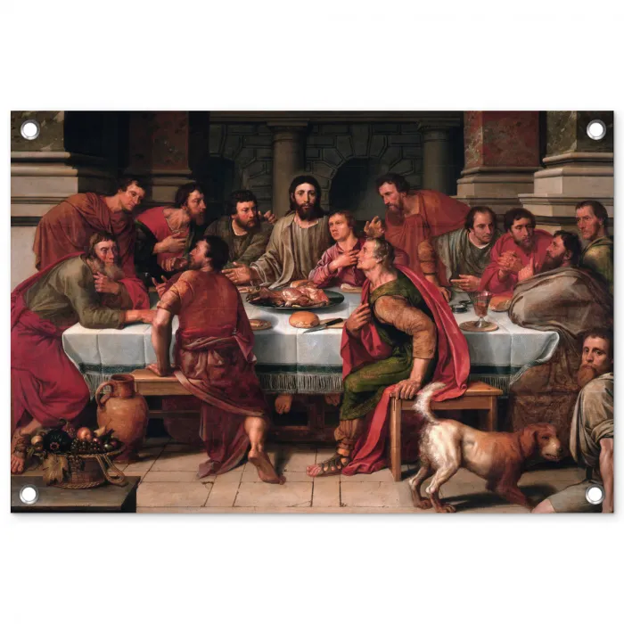 Het laatste avondmaal - Schilderij van Willem Key tuinposter los doek klein -3d