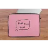Tekstwolkje - BLAH BLAH BLAH - Roze laptophoes neopreen klein -tafel