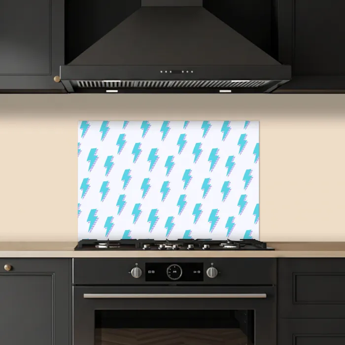 Blauw - Paars - Bliksem keuken achterwand spatscherm klein 900 -sfeer1