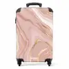 Marmer - Roze Marmer met Gouden Accenten NBS - Handbagage koffer - Kinderen Unisex middel -productfoto_recht