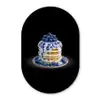 Pannenkoeken - Blauwe Bessen - Bord Wandcirkel Ovaal Glas middel -3d