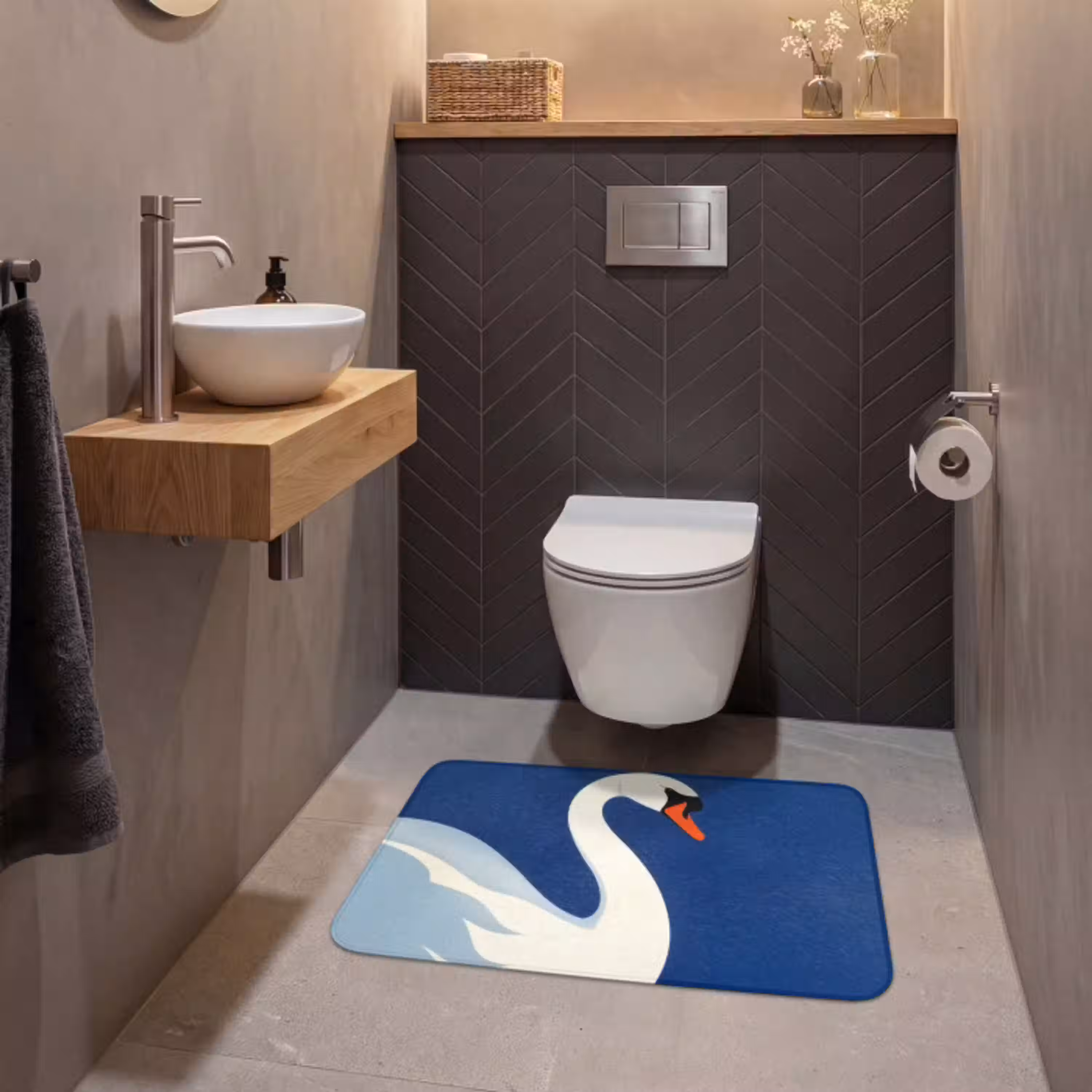 Zwaan - Wit - Snavel - Illustratie WCmat middel -sfeer2