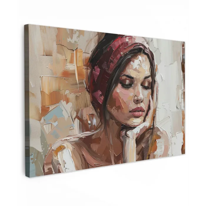 Vrouw - Verflook - Portret - Modern canvas 2cm klein -z3d