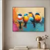 Vogels - Kleurrijk - Tak - Abstract Textielframe zwart klein -sfeer2