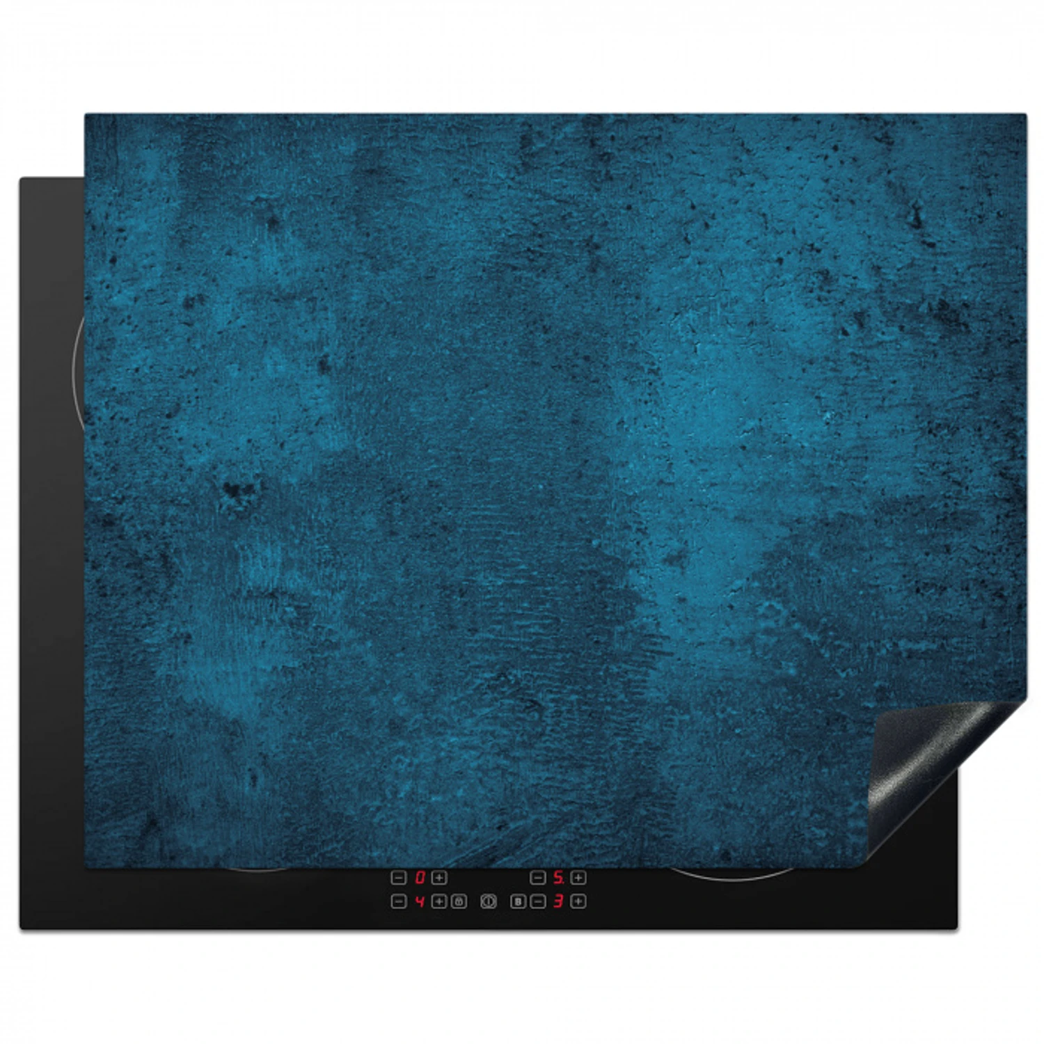 Natuursteen - Beton - Steen - Blauw Inductie beschermer vinyl 3mm groot -3d