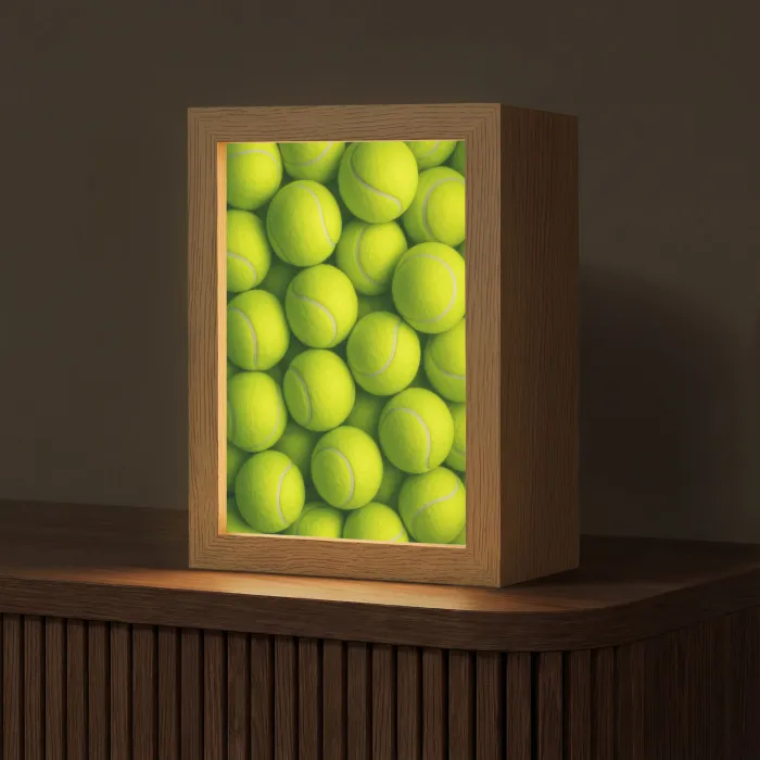 Tennisballen - Bal - Geel Light Box met kabel (Tafellamp) klein -z3d_website