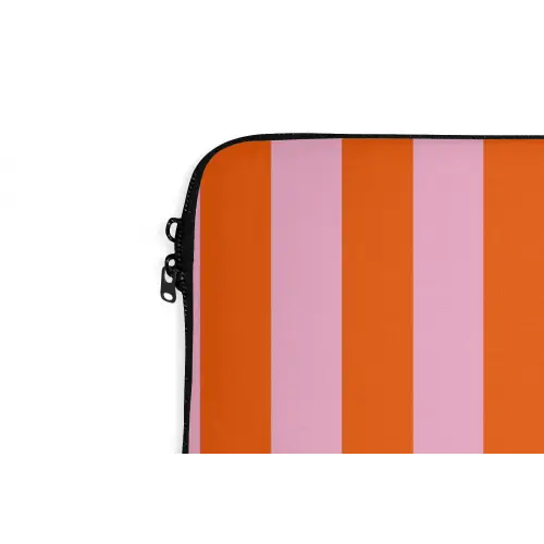 Strepen - Oranje - Verticaal - Ciao bella laptophoes neopreen klein -detail