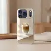 Mok - Latte - Minimalistisch - Schaduw Telefoonhoesje iPhone 17 Pro klein -sfeer2