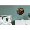 Wereldkaart -  Hout - Mozaïek Wandcirkel aluminium klein -slaapkamer