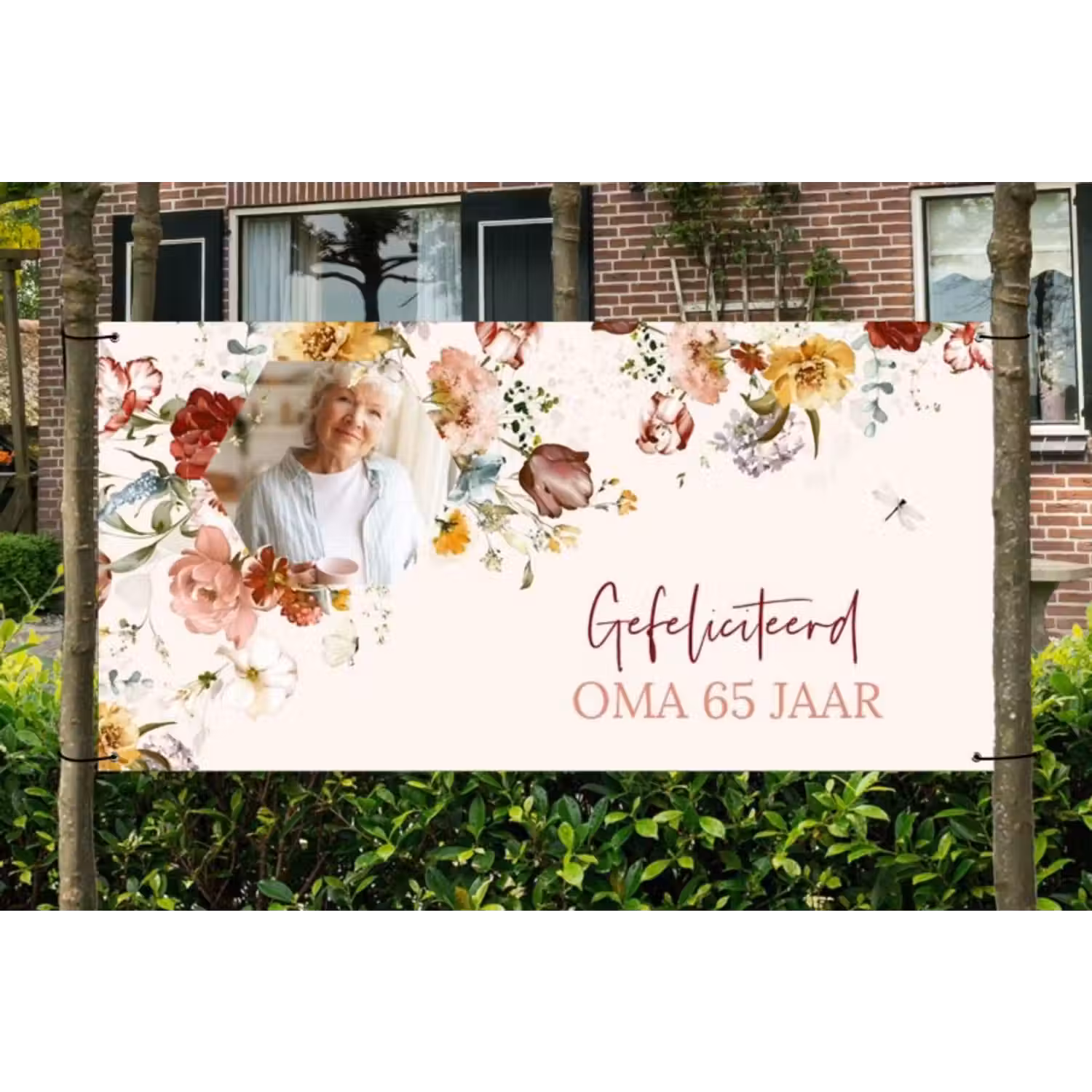 Spandoek - Verjaardag - Bloemen