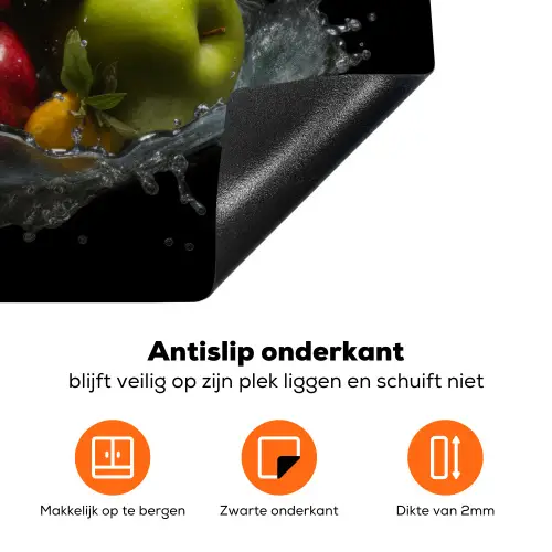 Fruit - Appel - Sinaasappel - Rode vruchten - Water Inductie beschermer vinyl 3mm klein -zzzzzzz-td-onderkant