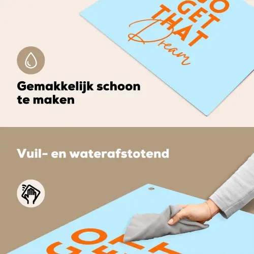 Blauw - Oranje - Tekst Inductie beschemer met haakjes klein -ky-schoon-nl