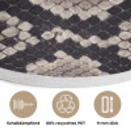 Slangenleer - Patroon - Beige Akoestische PET Vilt - Rond klein -closeup_DE