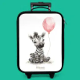 Zebra met roze ballon Kinderkoffer - Zwart klein -zzz_website3d_nbs