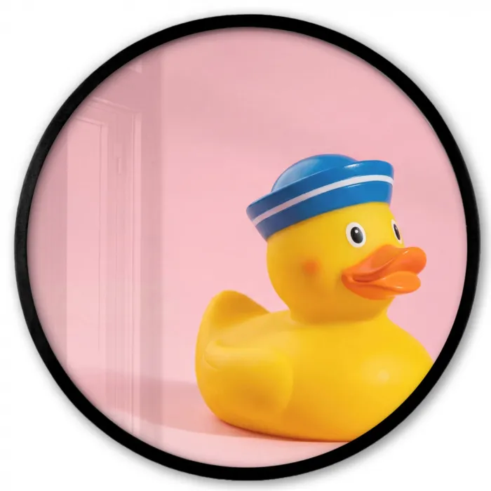 Matroos - Eend - Roze Fotolijst rond zonder passe partout klein -3d
