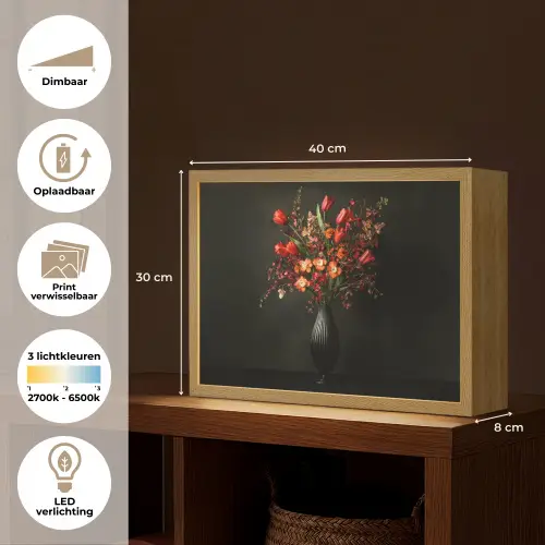 Bloemen - Takken - Boeket Light Box met batterij (Wandlamp) middel -USP_websiteoverzichtNL