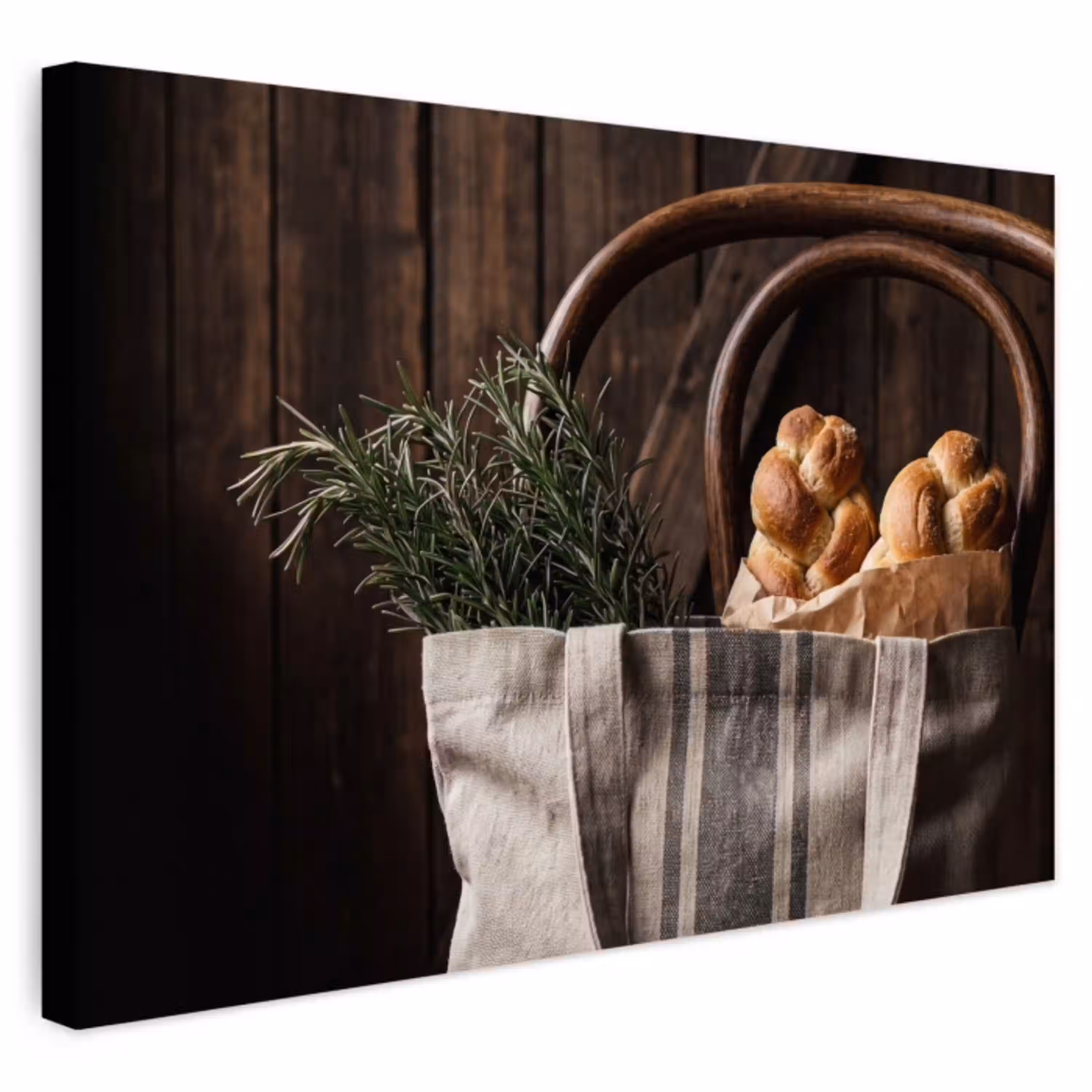 Brood - Kruiden - Eten Tuinposter op houten frame 2 cm dik klein -3d