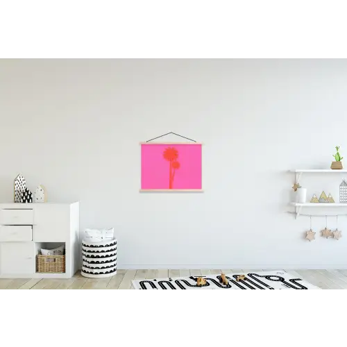 Palmbomen - Modern - Roze textielposter latten blank klein -kinderkamer