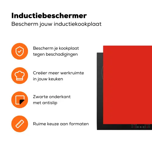 Rood - Kleur - Effen Inductie beschermer vinyl 3mm klein 276 -zzzzzzz-td-ups