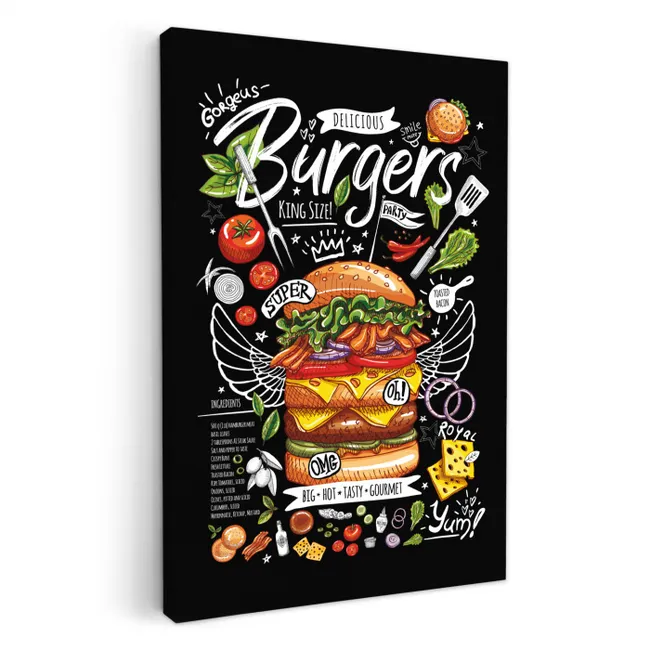 Burger Banquet KitchenYeah - Keuken - Canvas klein -3d