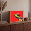 Kikker - Kleurrijk - Strepen - Ogen Light Box met batterij (Wandlamp) middel -sfeer2