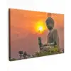Grote Boeddha bij zonsondergang Tuinposter op houten frame 2 cm dik klein -3d