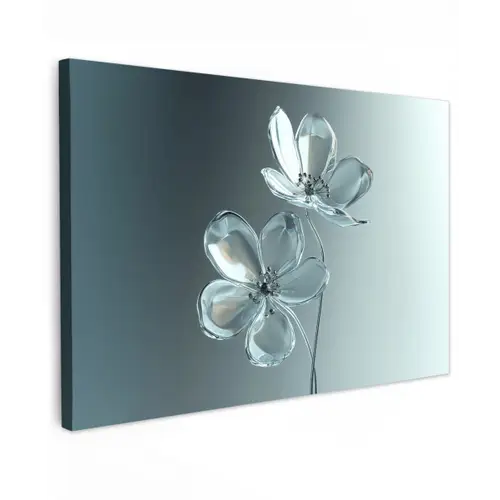 Kristal - Bloemen - Grijs canvas 2cm klein -z3d