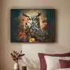 Uil - Vogel - Bloemen - Planten - Botanisch Textielframe - compleet frame klein -sfeer1
