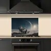 Maan - Kat - Astronaut - Ruimte keuken achterwand spatscherm klein -sfeer1