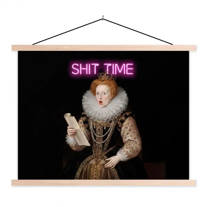 Portret - Humor - Neon textielposter latten blank klein -3d
