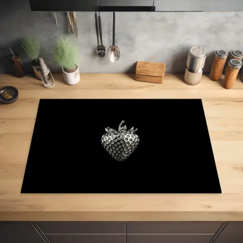 Aardbei - Zaadstructuur - Realistisch Inductie beschermer vinyl 3mm klein -sfeer5