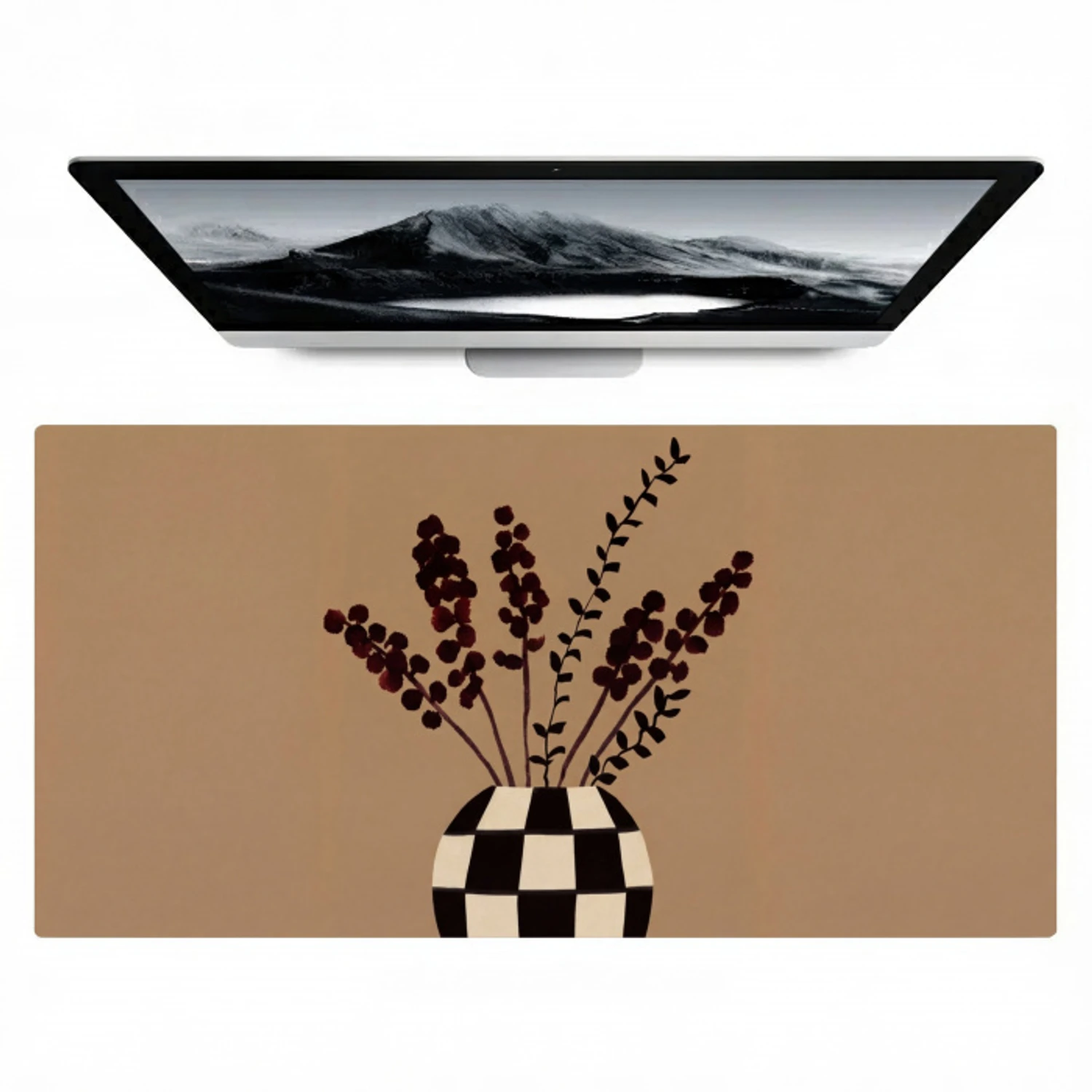 Minimalistisch - Vaas - Bloemen - Bruin Muismat XXL klein -zzz3d