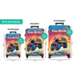 Roze Monstertruck Vliegt over het Asfalt NBS - Handbagage koffer - Kinderen Unisex middel zzzzzzVergelijking_3NL