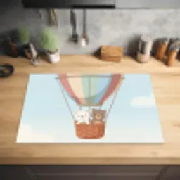 Luchtballon - Beren - Pastel Inductie beschermer vinyl 3mm klein -sfeer5