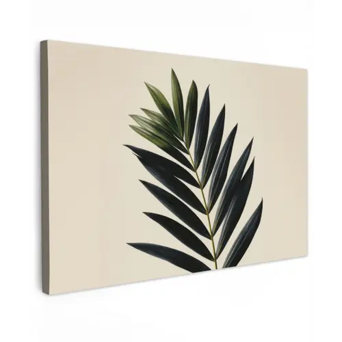 Palmblad - Donkere bladen - Subtiel canvas 2cm klein -z3d
