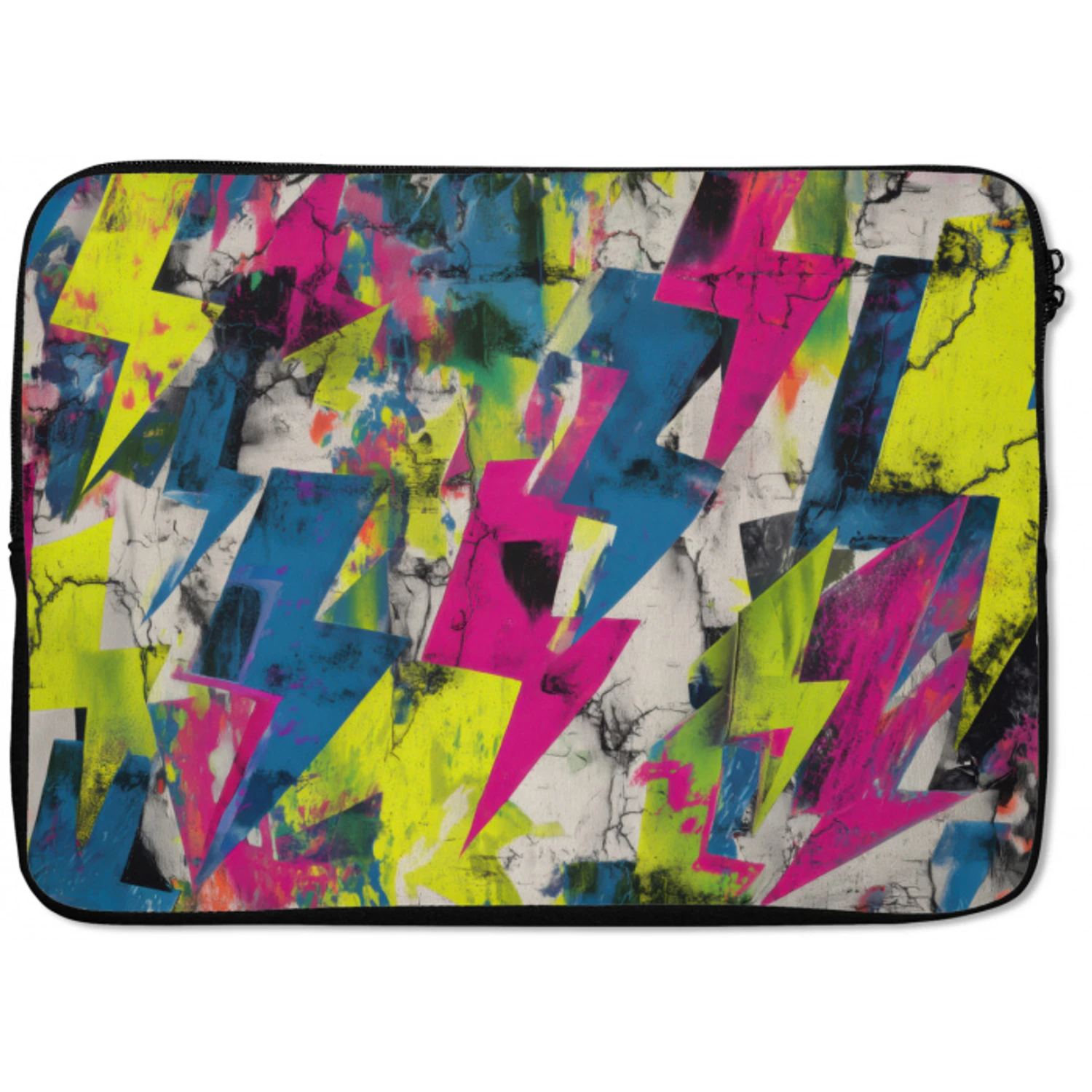 Bliksemschichten - Patroon - Marmer - Kleuren laptophoes neopreen klein -zkaufland3dotto