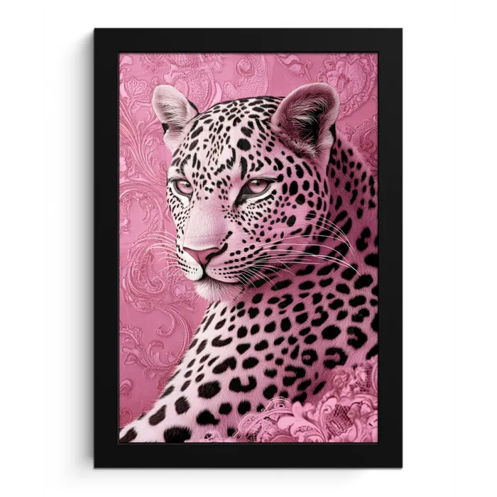 Panter - Luxe - Roze fotolijst zwart zonder passe partout klein -3d
